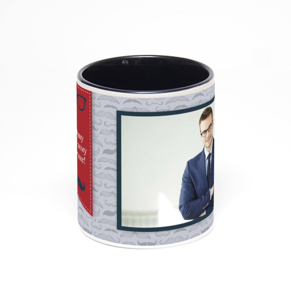 Чёрная кружка с фотопечатью