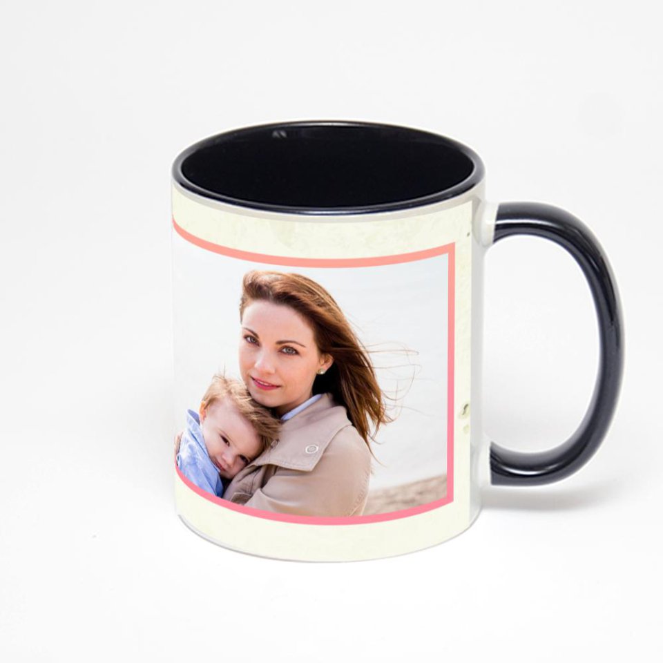 Чёрная кружка с фотопечатью