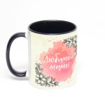 Чёрная кружка с фотопечатью