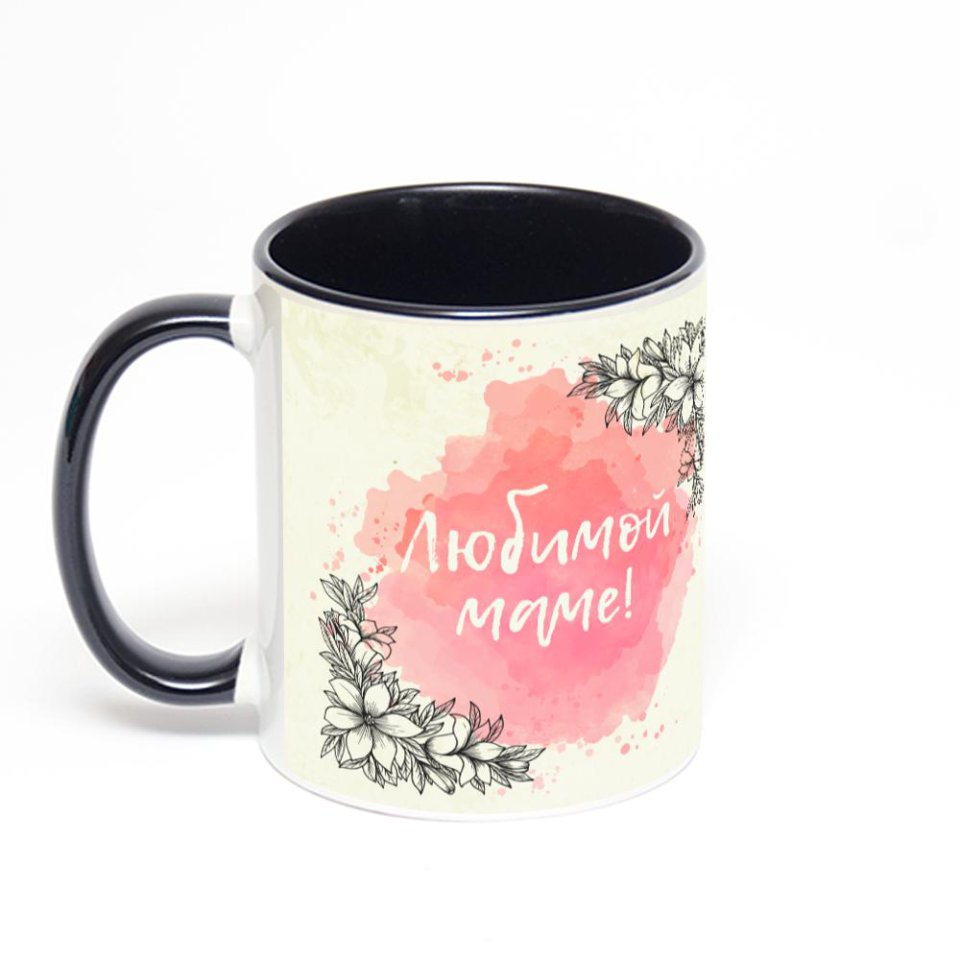 Чёрная кружка с фотопечатью