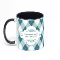 Чёрная кружка с фотопечатью