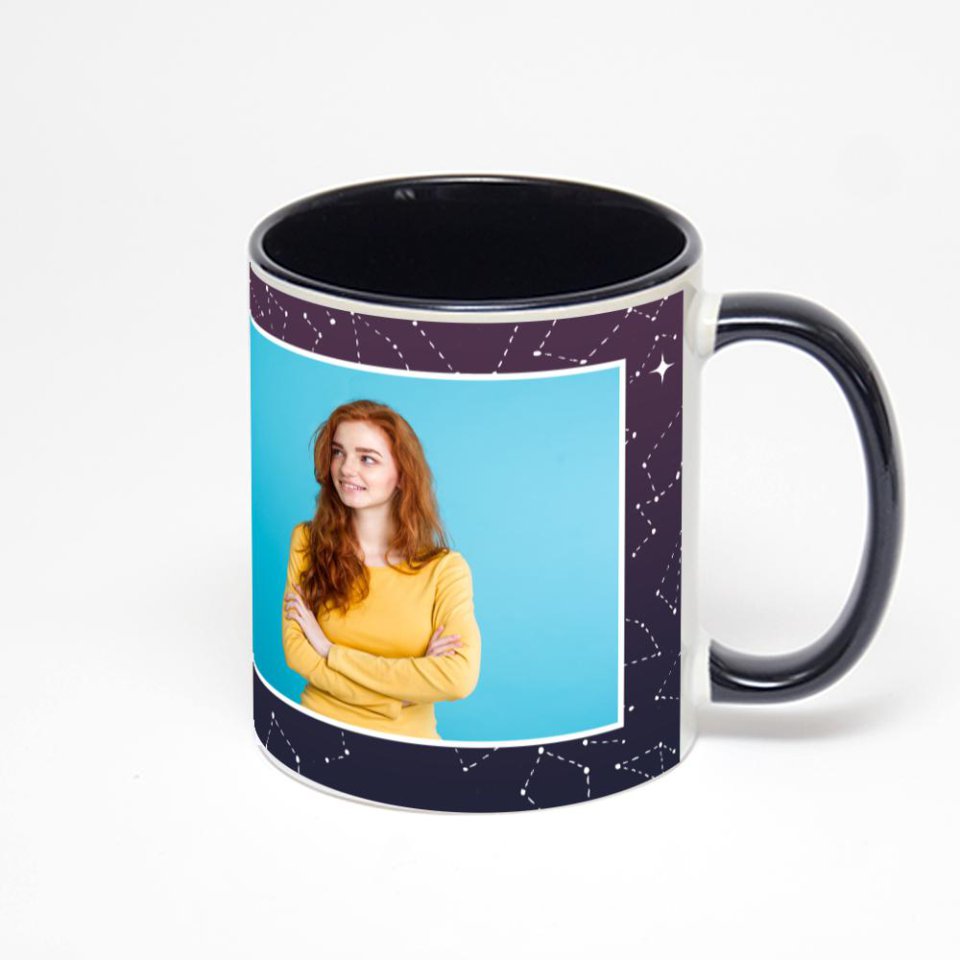 Чёрная кружка с фотопечатью