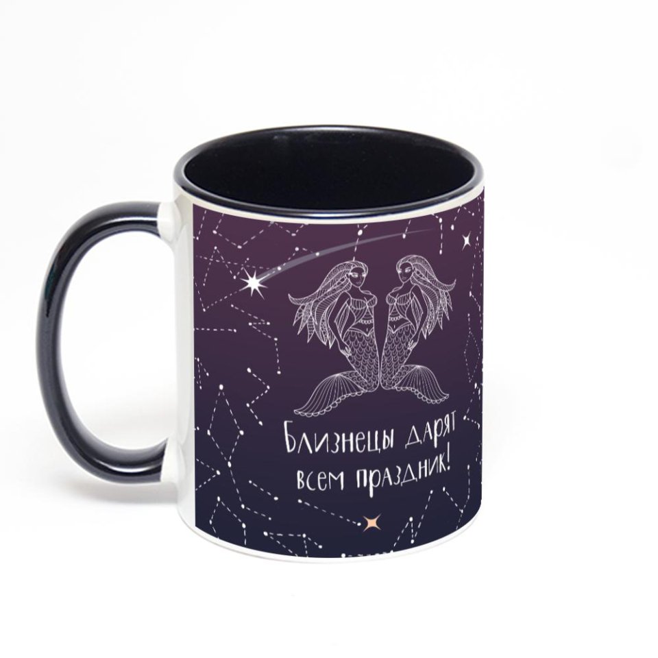 Чёрная кружка с фотопечатью