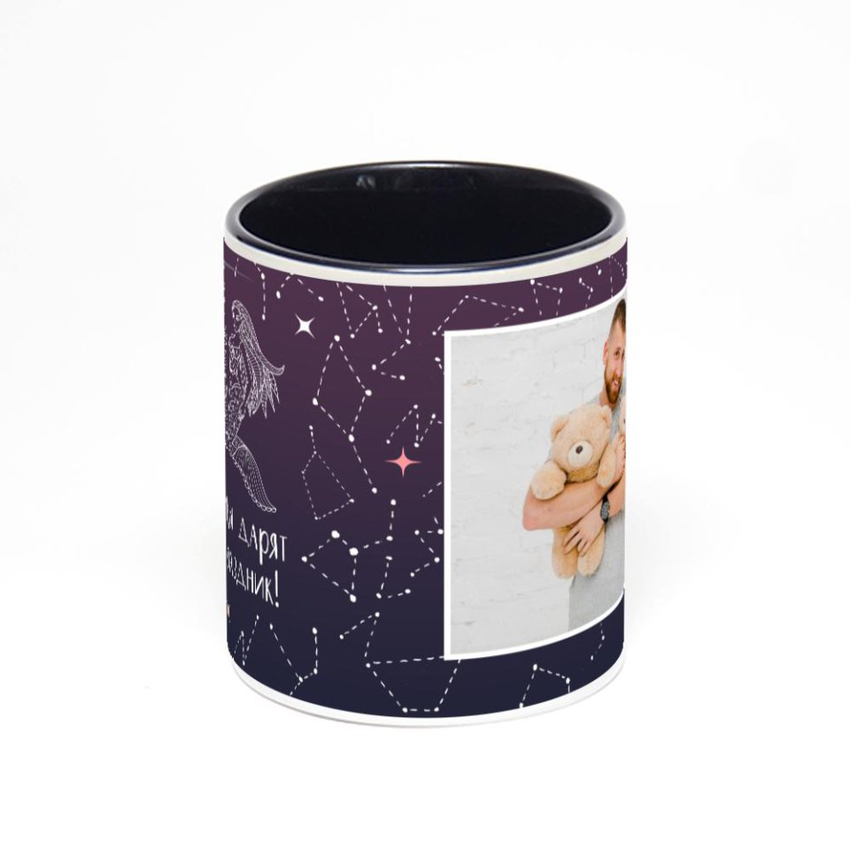 Чёрная кружка с фотопечатью