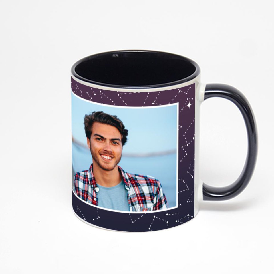 Чёрная кружка с фотопечатью