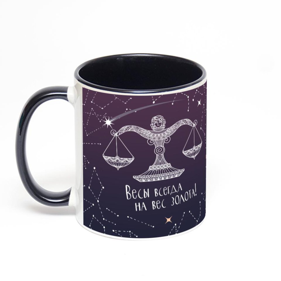 Чёрная кружка с фотопечатью