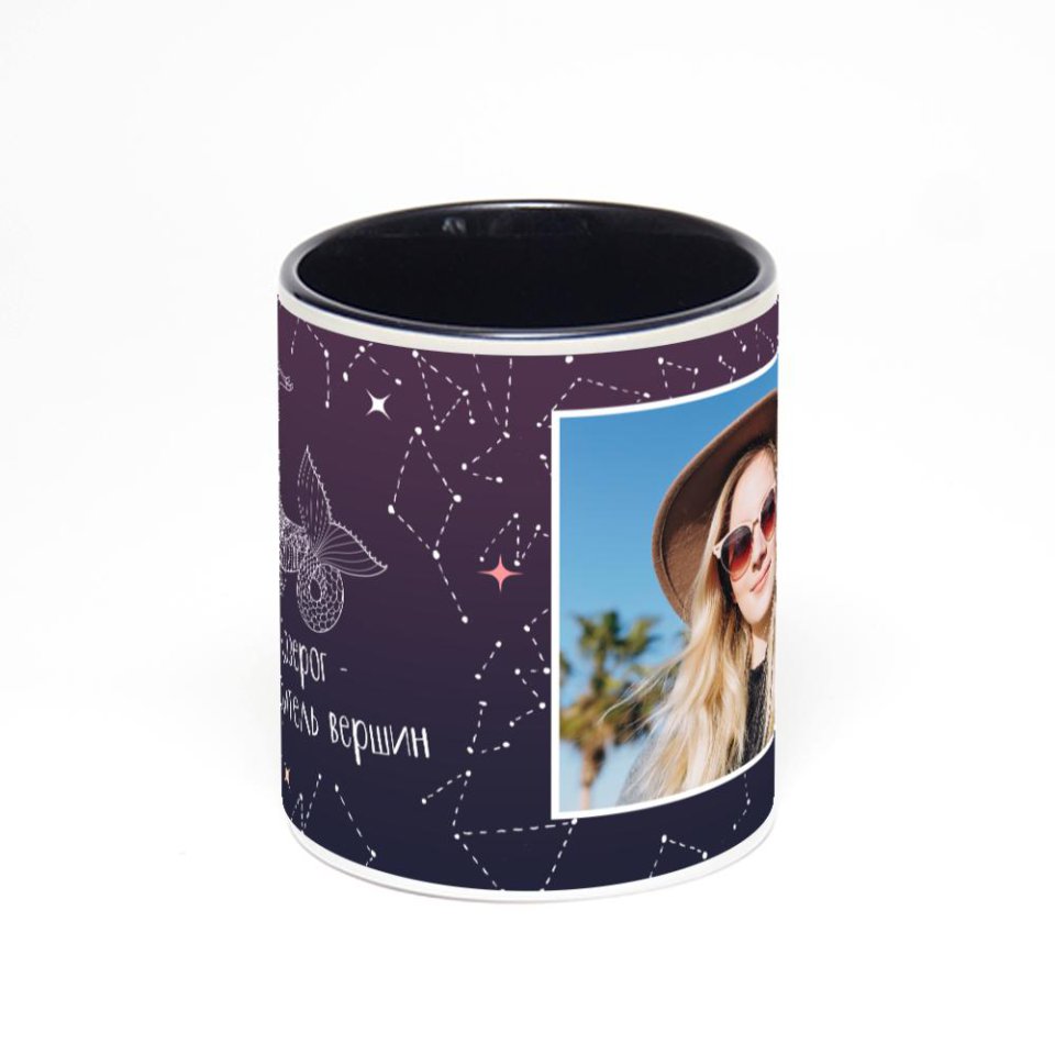 Чёрная кружка с фотопечатью