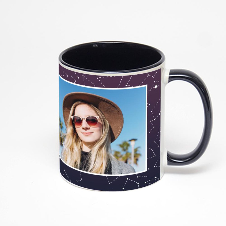 Чёрная кружка с фотопечатью