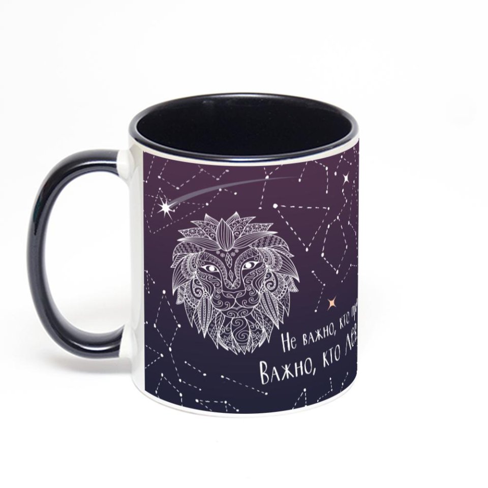 Чёрная кружка с фотопечатью