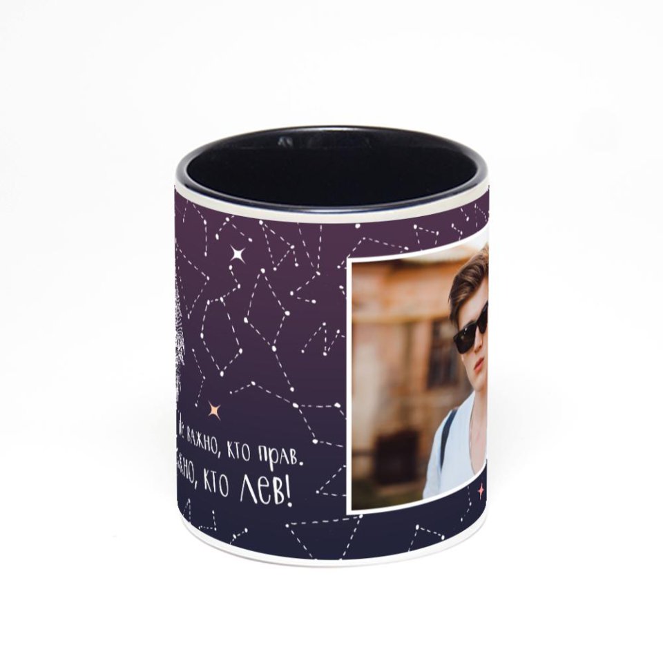 Чёрная кружка с фотопечатью