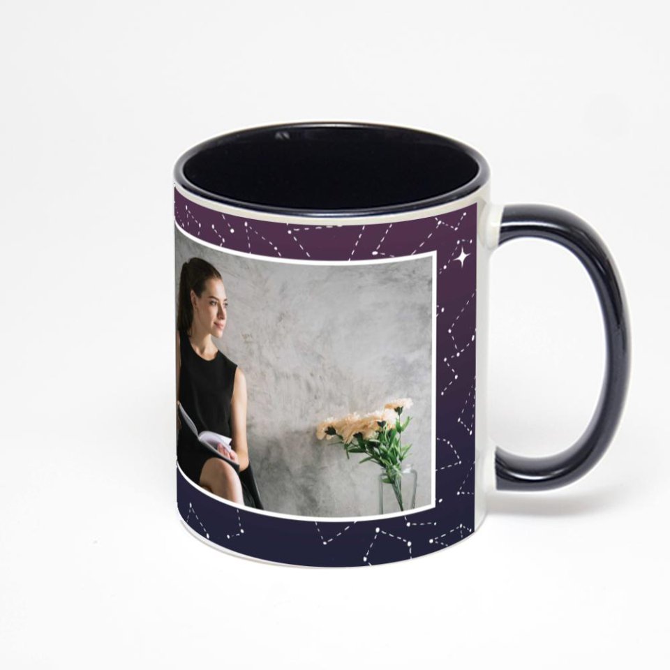 Чёрная кружка с фотопечатью