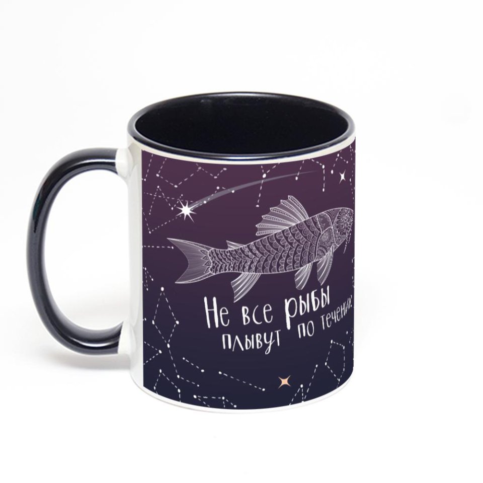 Чёрная кружка с фотопечатью