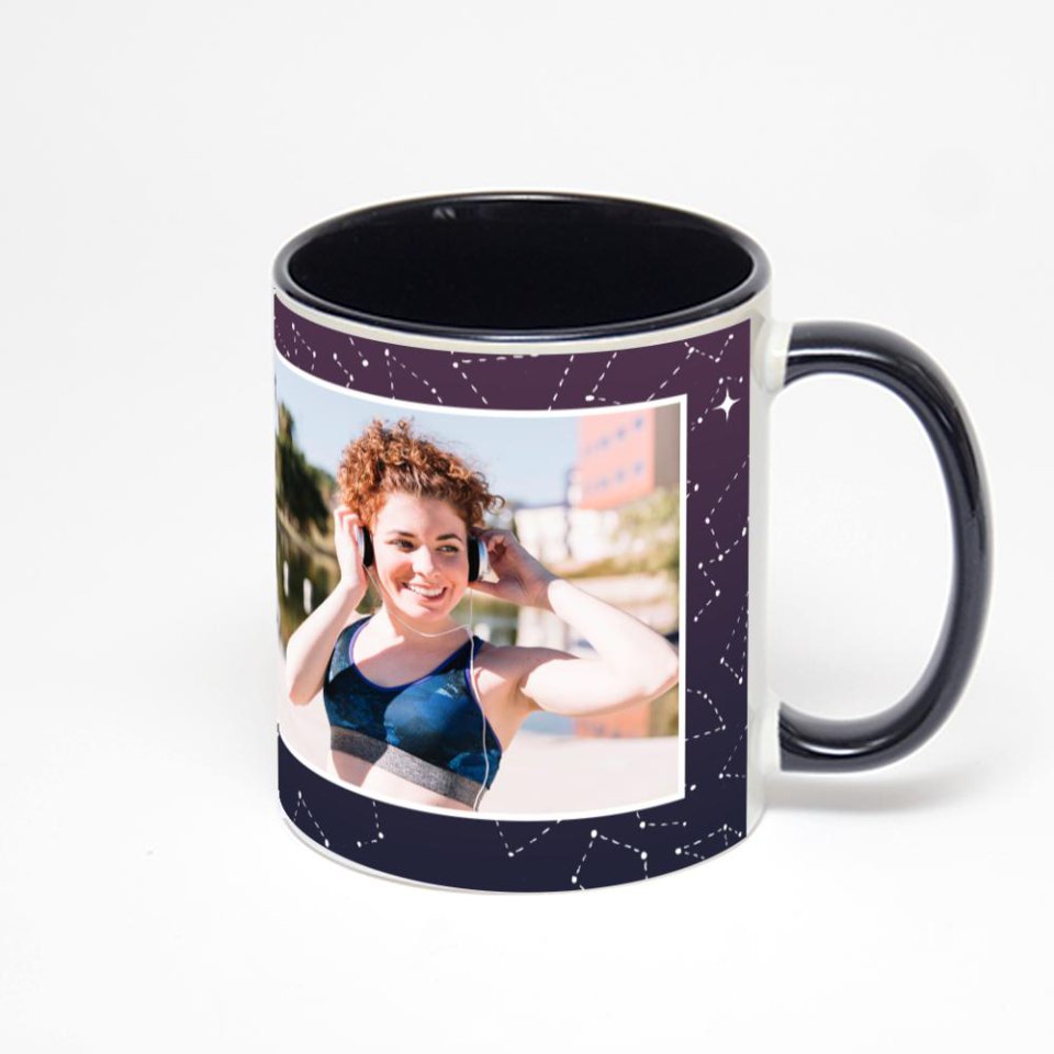 Чёрная кружка с фотопечатью