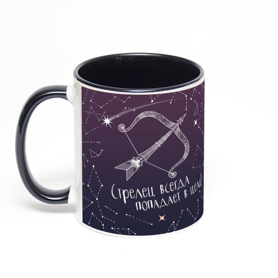 Чёрная кружка с фотопечатью