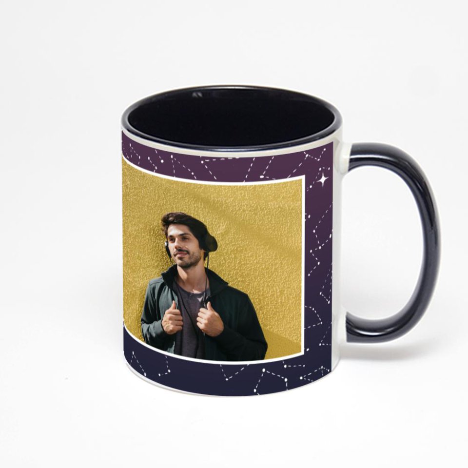 Чёрная кружка с фотопечатью