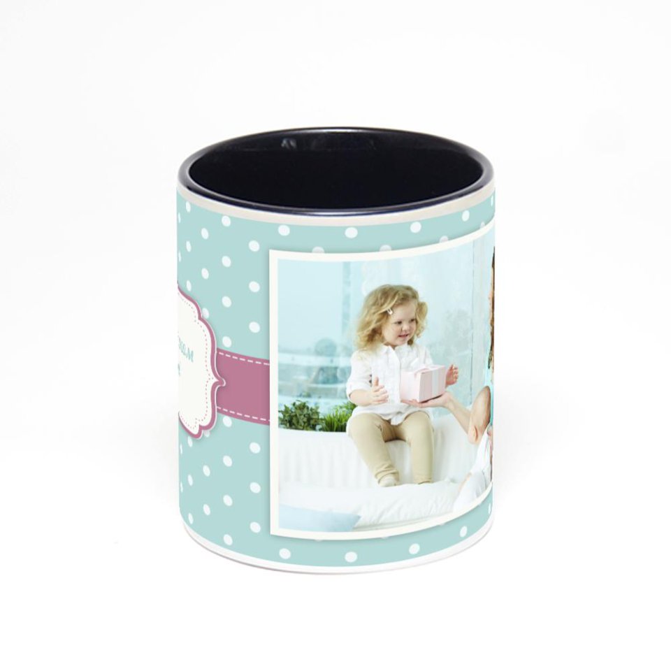 Чёрная кружка с фотопечатью