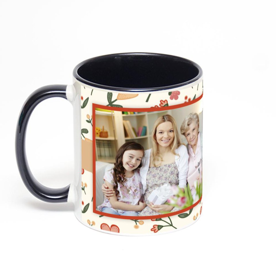 Чёрная кружка с фотопечатью