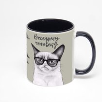 Чёрная кружка с фотопечатью