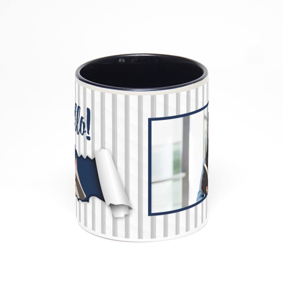 Чёрная кружка с фотопечатью