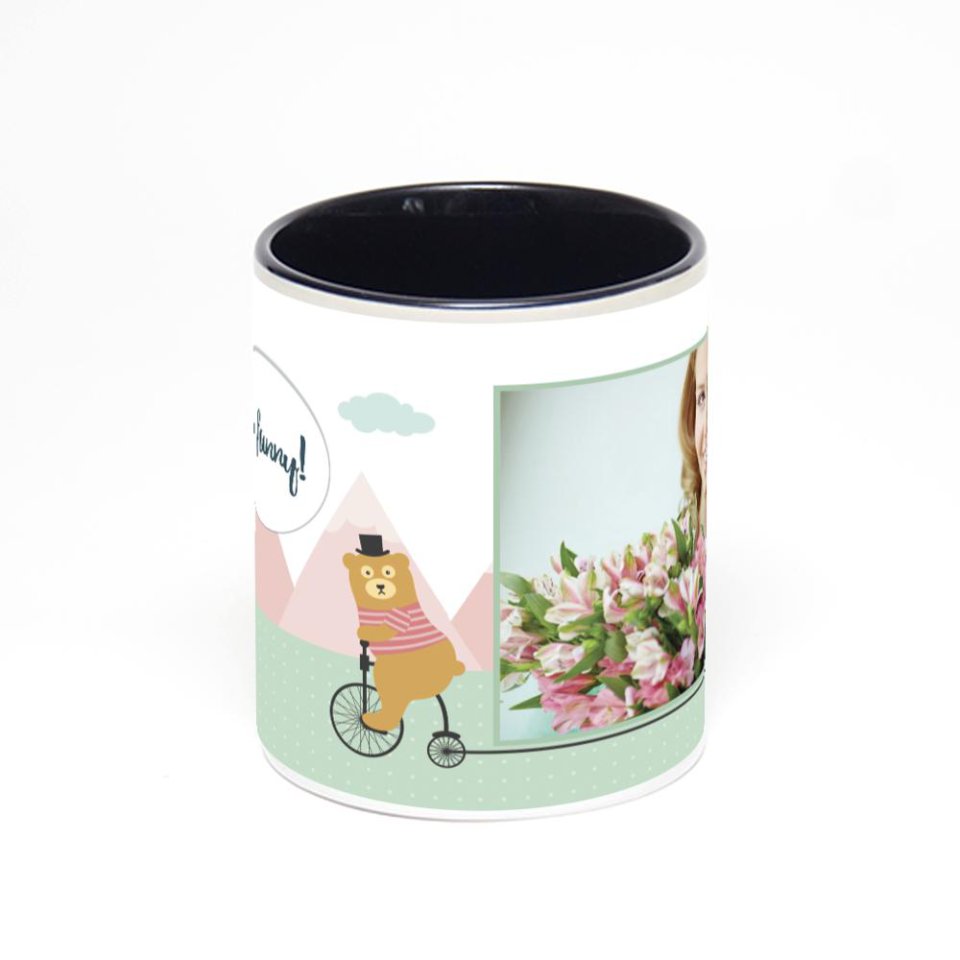 Чёрная кружка с фотопечатью