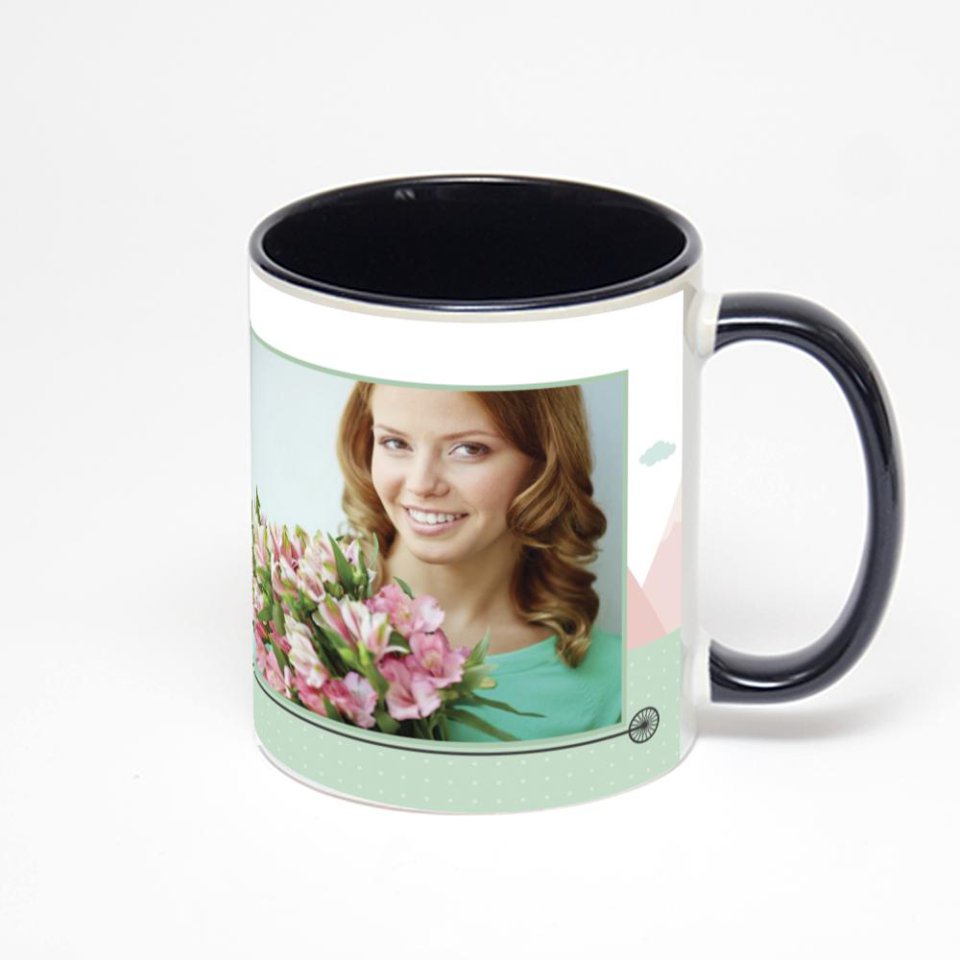 Чёрная кружка с фотопечатью