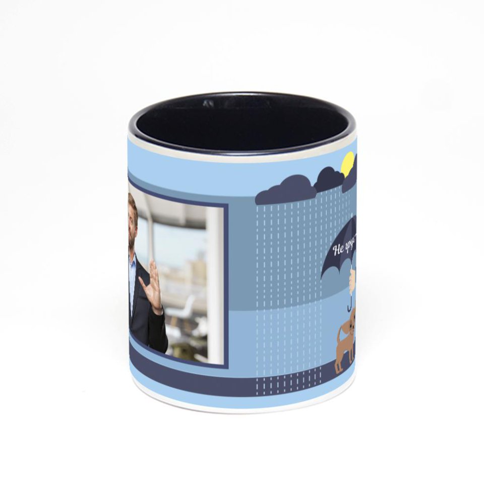 Чёрная кружка с фотопечатью