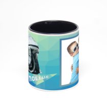Чёрная кружка с фотопечатью