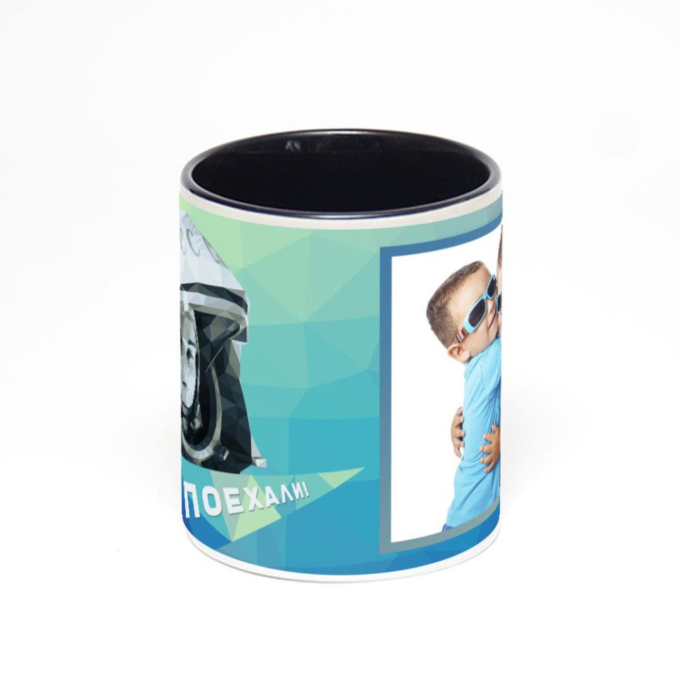 Чёрная кружка с фотопечатью