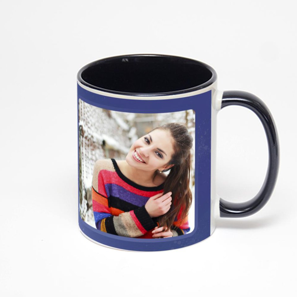 Чёрная кружка с фотопечатью