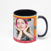 Чёрная кружка с фотопечатью