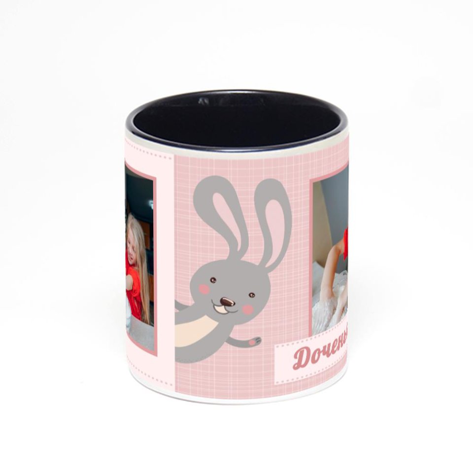 Чёрная кружка с фотопечатью