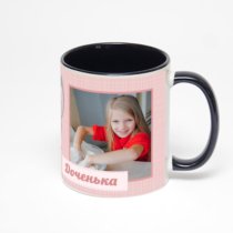 Чёрная кружка с фотопечатью