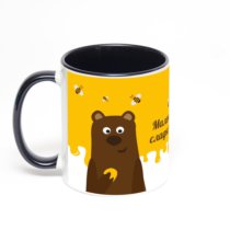 Чёрная кружка с фотопечатью