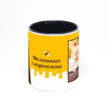 Чёрная кружка с фотопечатью