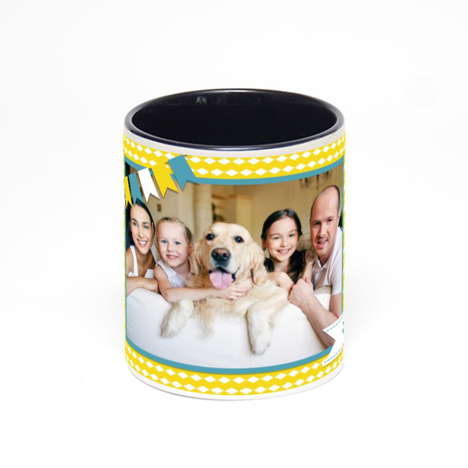 Чёрная кружка с фотопечатью