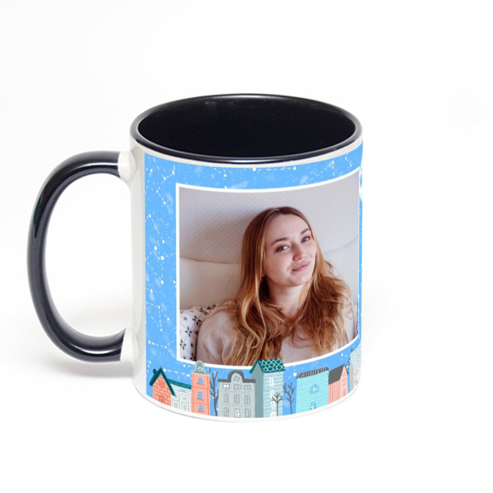 Чёрная кружка с фотопечатью