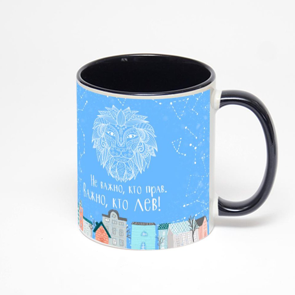 Чёрная кружка с фотопечатью