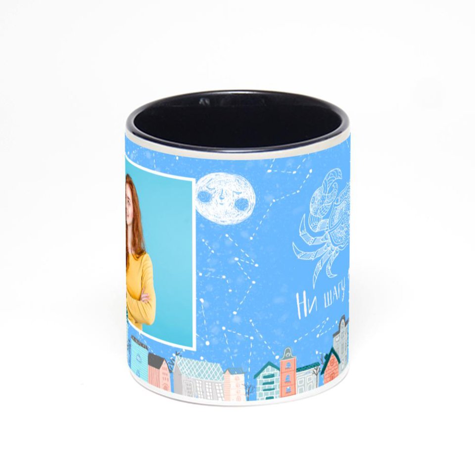 Чёрная кружка с фотопечатью