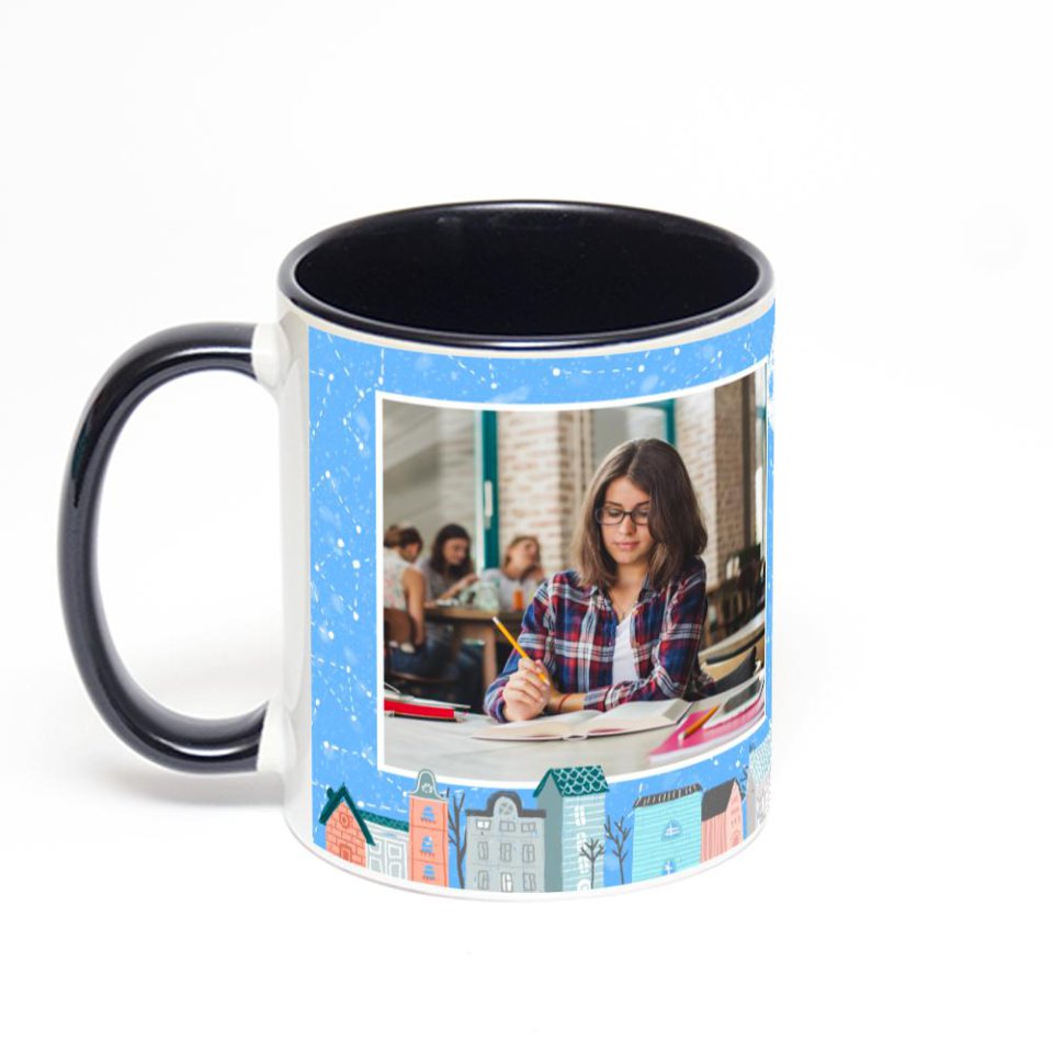 Чёрная кружка с фотопечатью