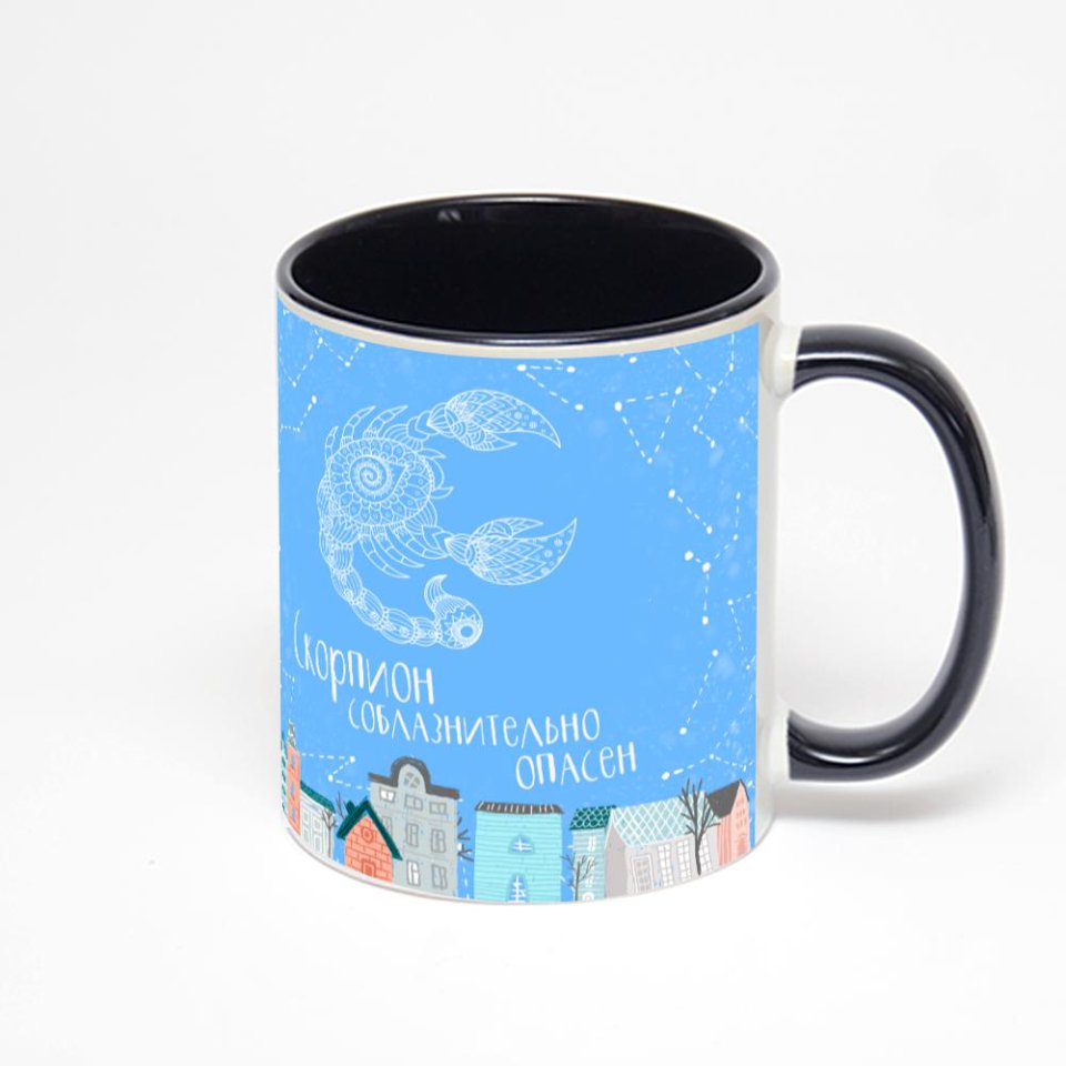 Чёрная кружка с фотопечатью