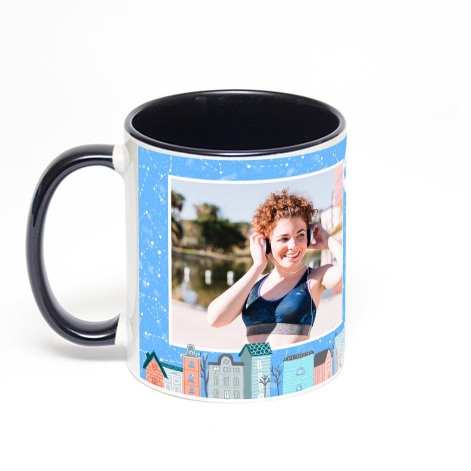 Чёрная кружка с фотопечатью