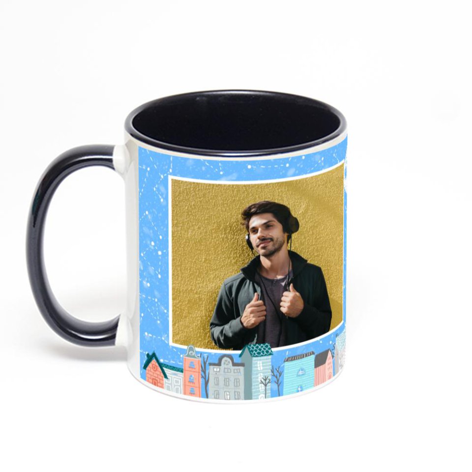 Чёрная кружка с фотопечатью