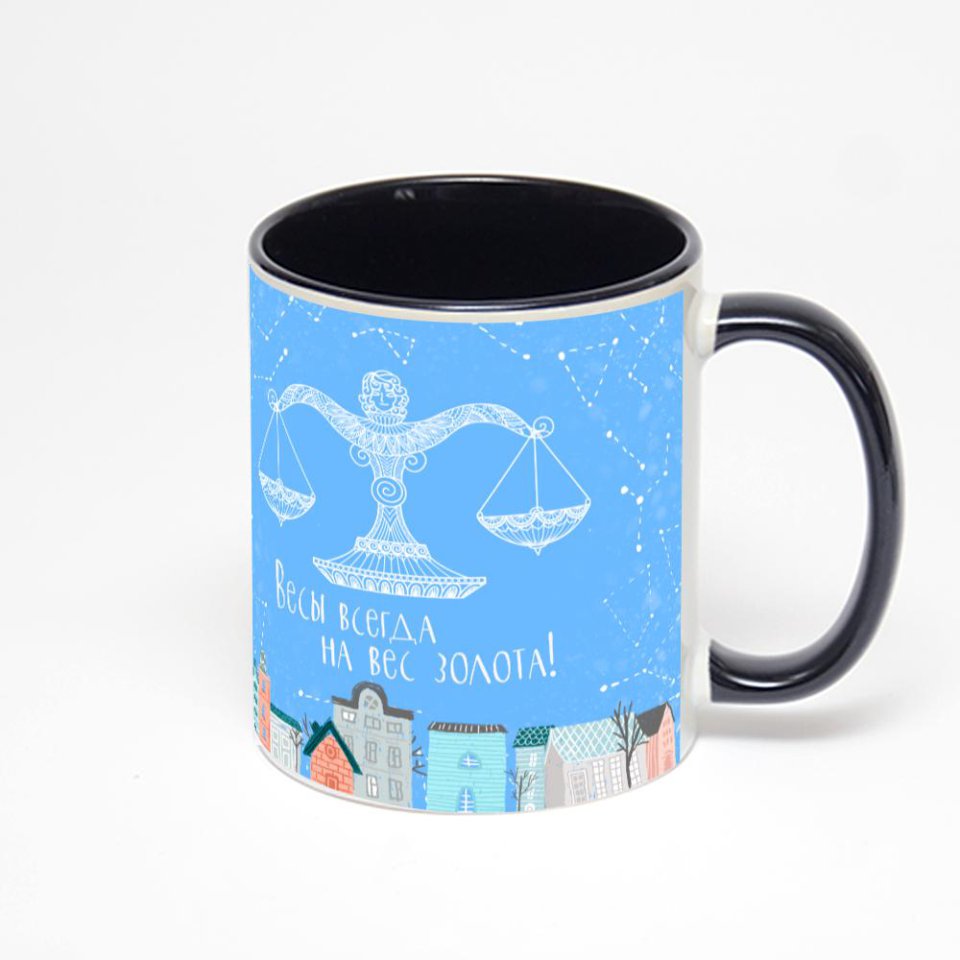 Чёрная кружка с фотопечатью