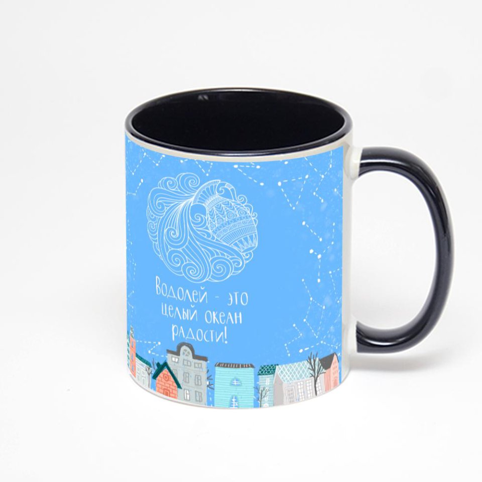 Чёрная кружка с фотопечатью