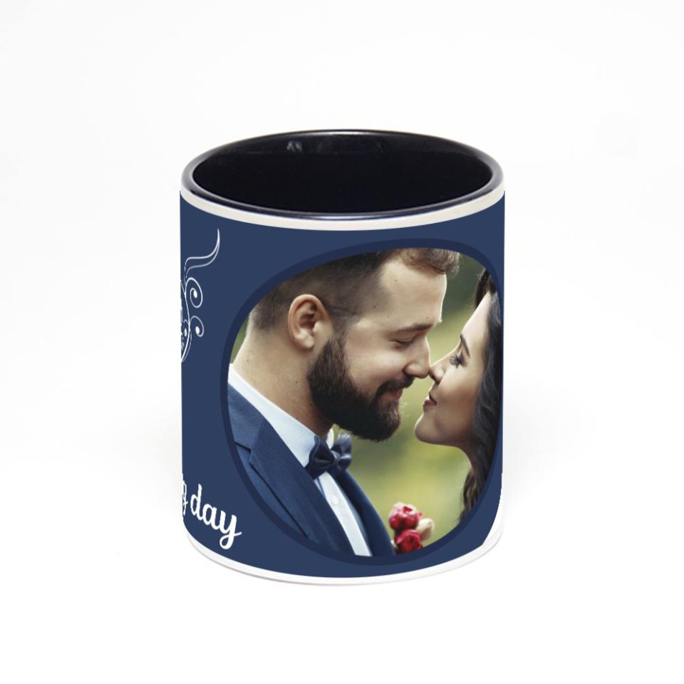 Чёрная кружка с фотопечатью