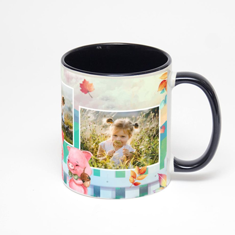 Чёрная кружка с фотопечатью