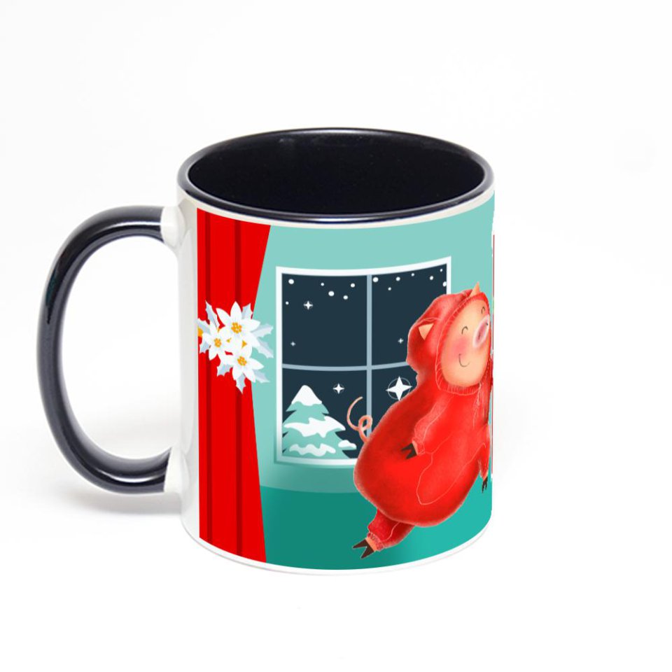 Чёрная кружка с фотопечатью