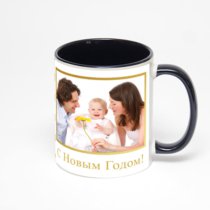 Чёрная кружка с фотопечатью