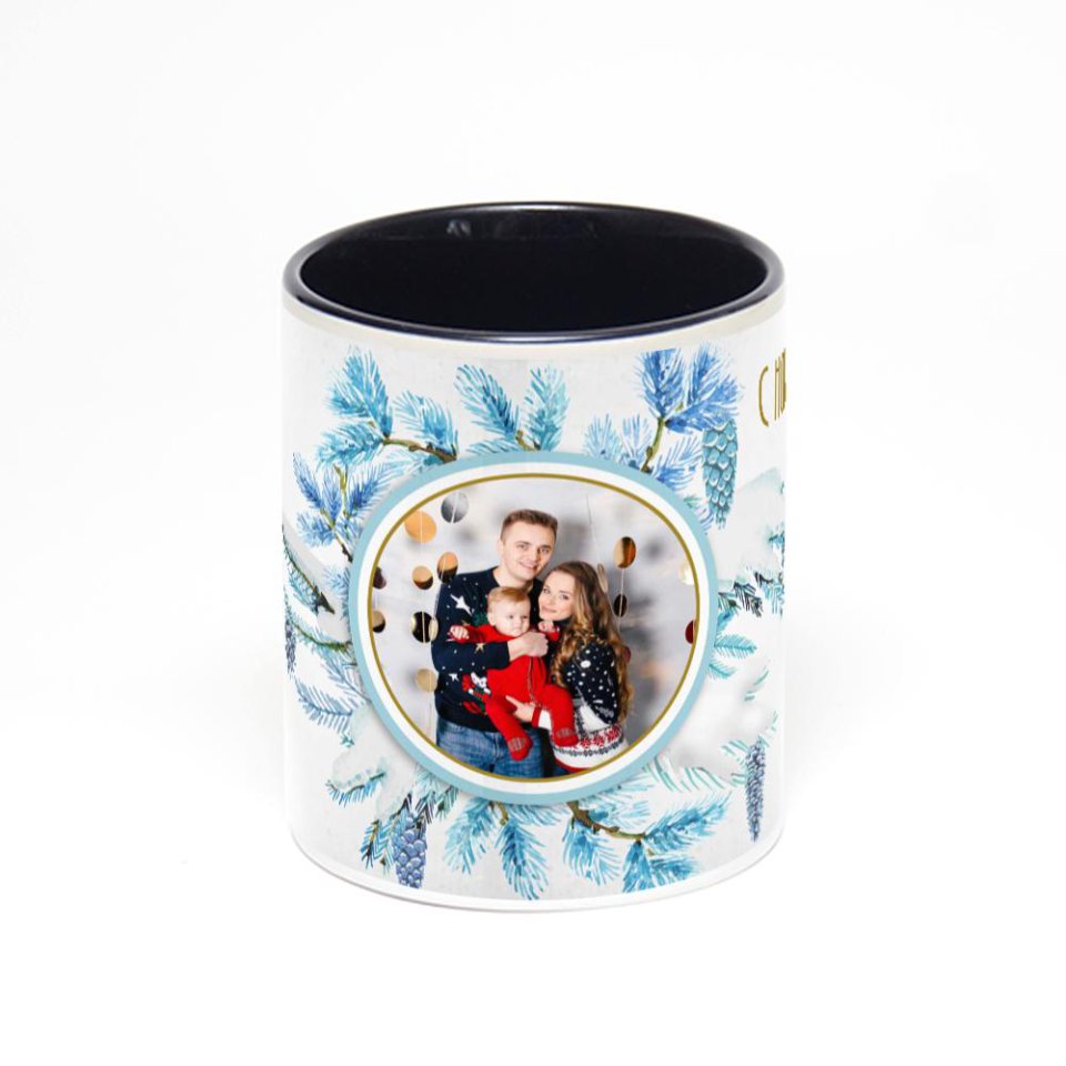 Чёрная кружка с фотопечатью