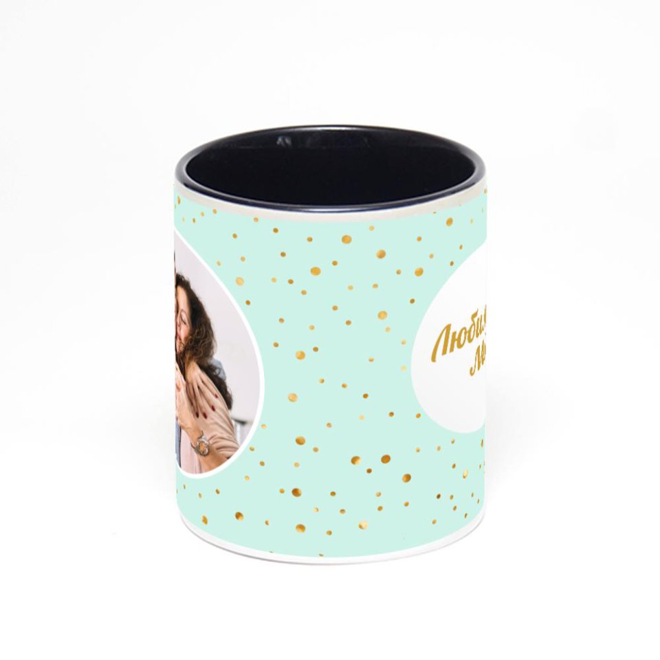 Чёрная кружка с фотопечатью